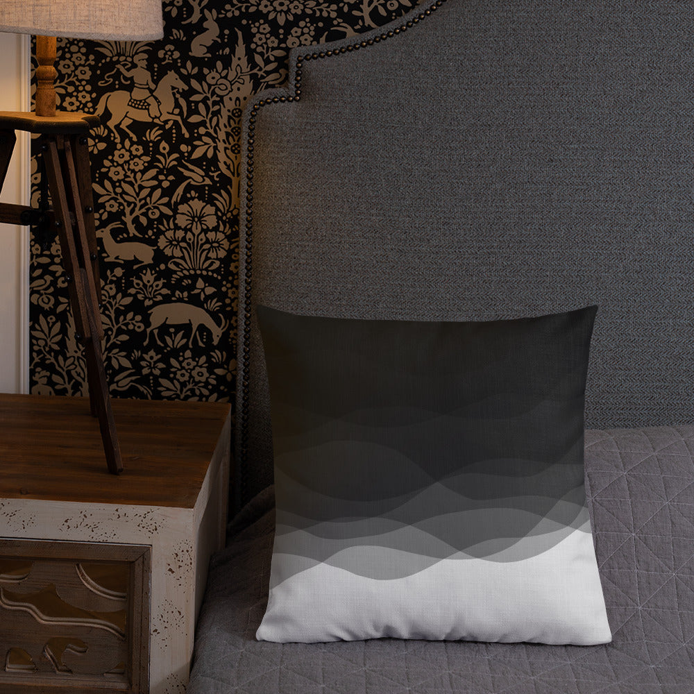 Graphite Waves Premium Pillow