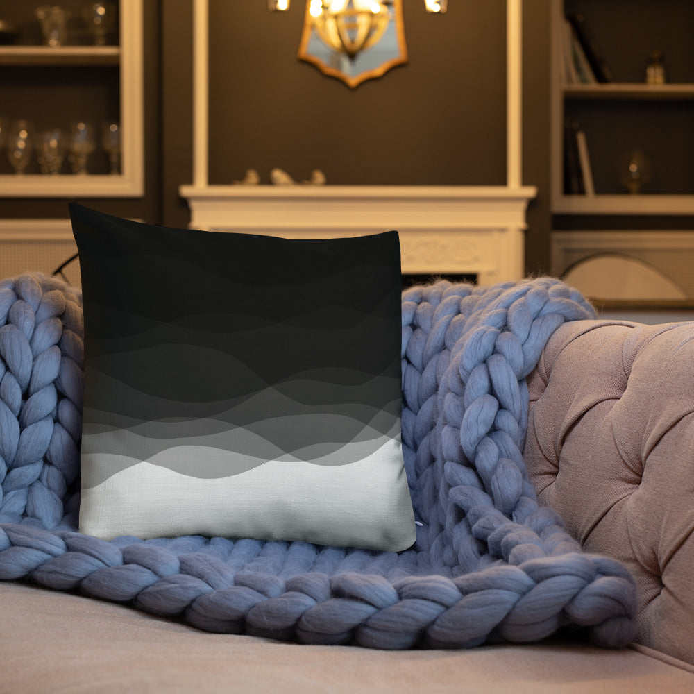 Graphite Waves Premium Pillow