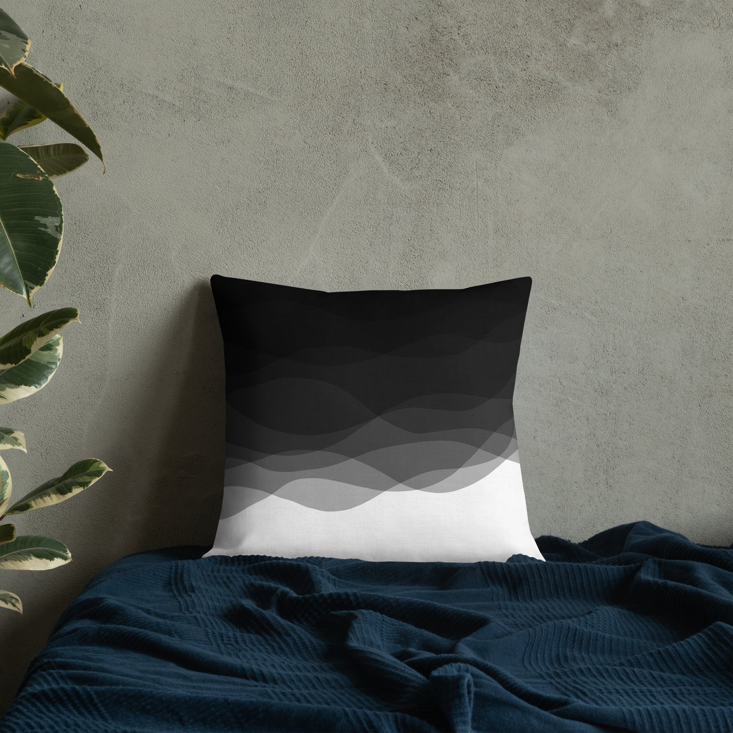 Graphite Waves Premium Pillow