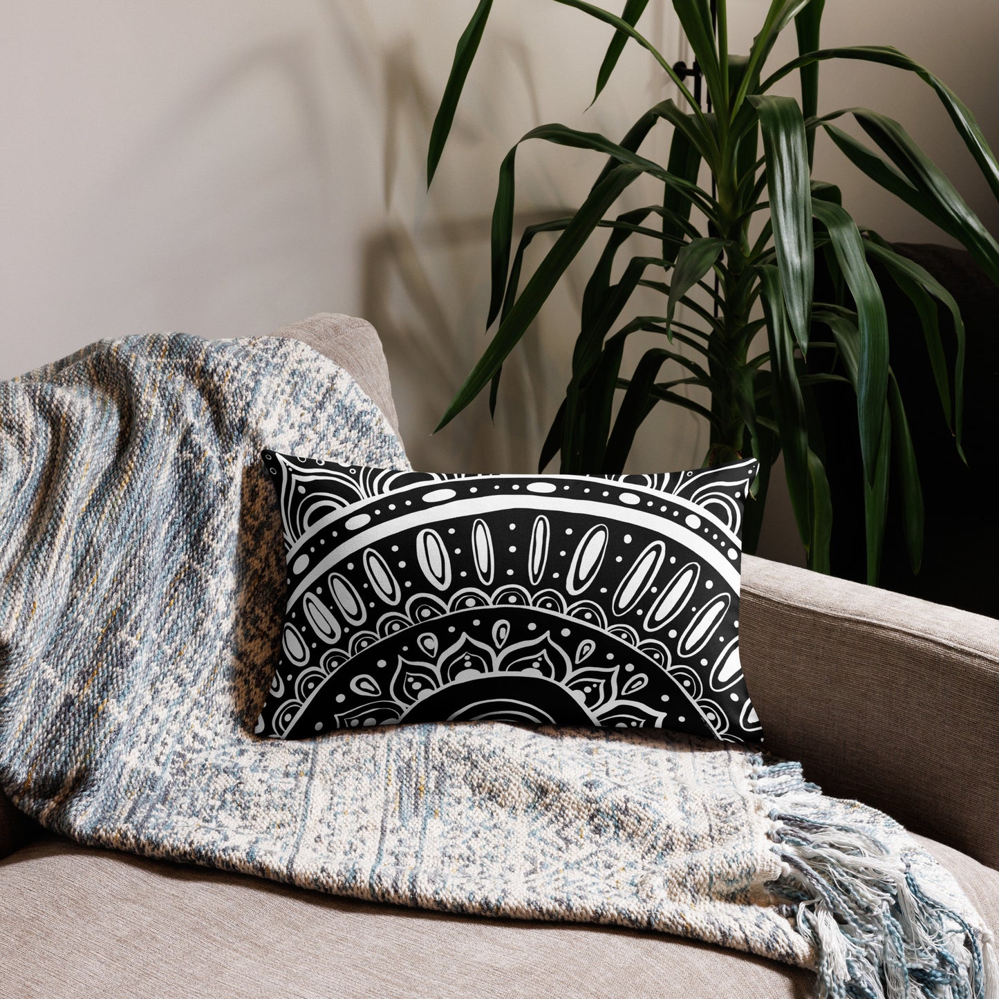 Yin Yang Mandala Premium Pillow