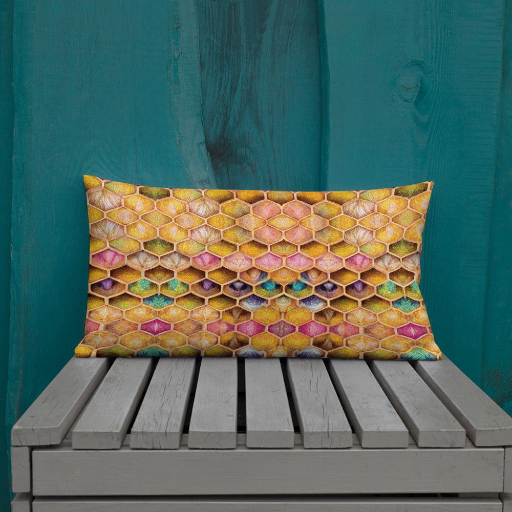 Rainbow Hive Radiance Premium Pillow