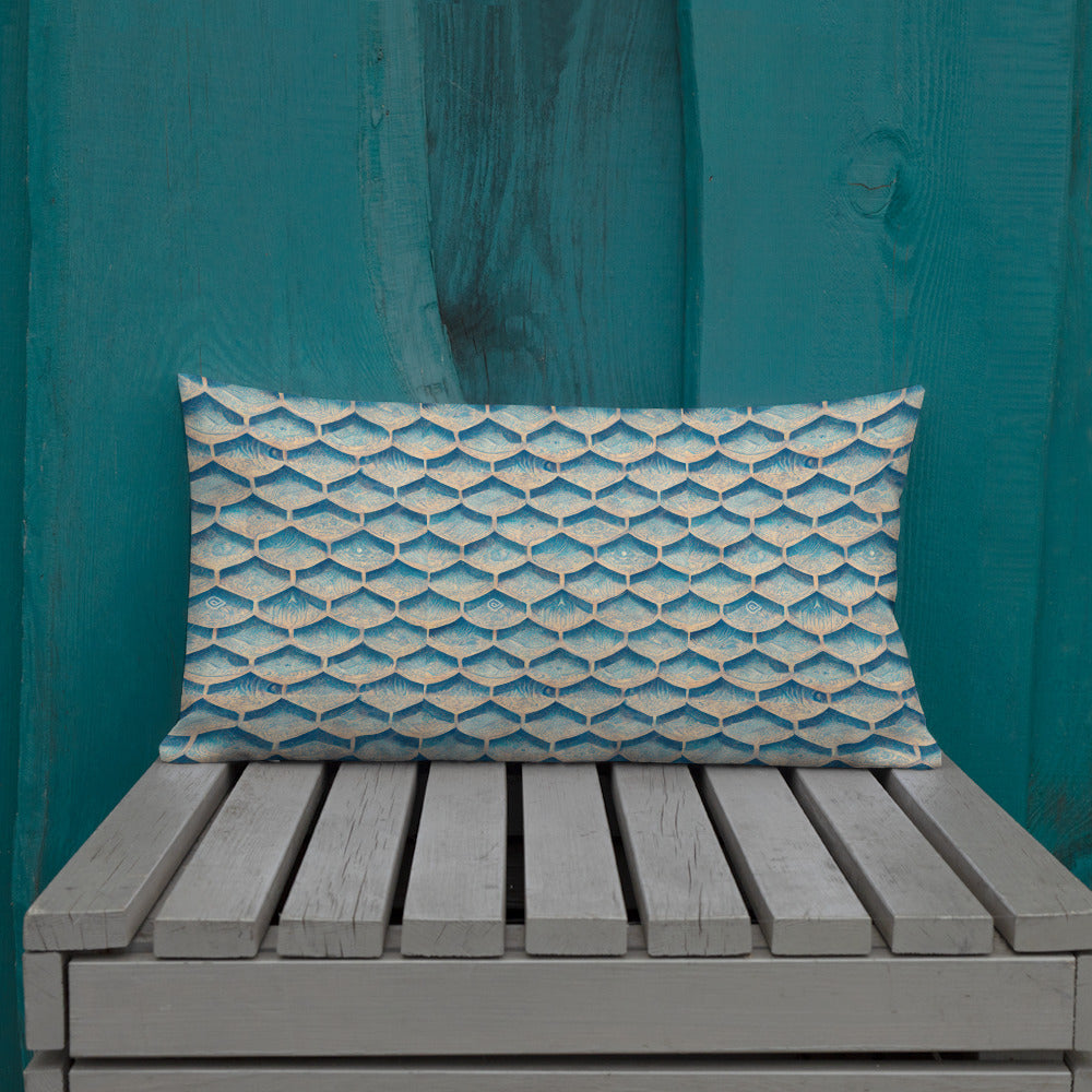 Seafoam Scales Premium Pillow