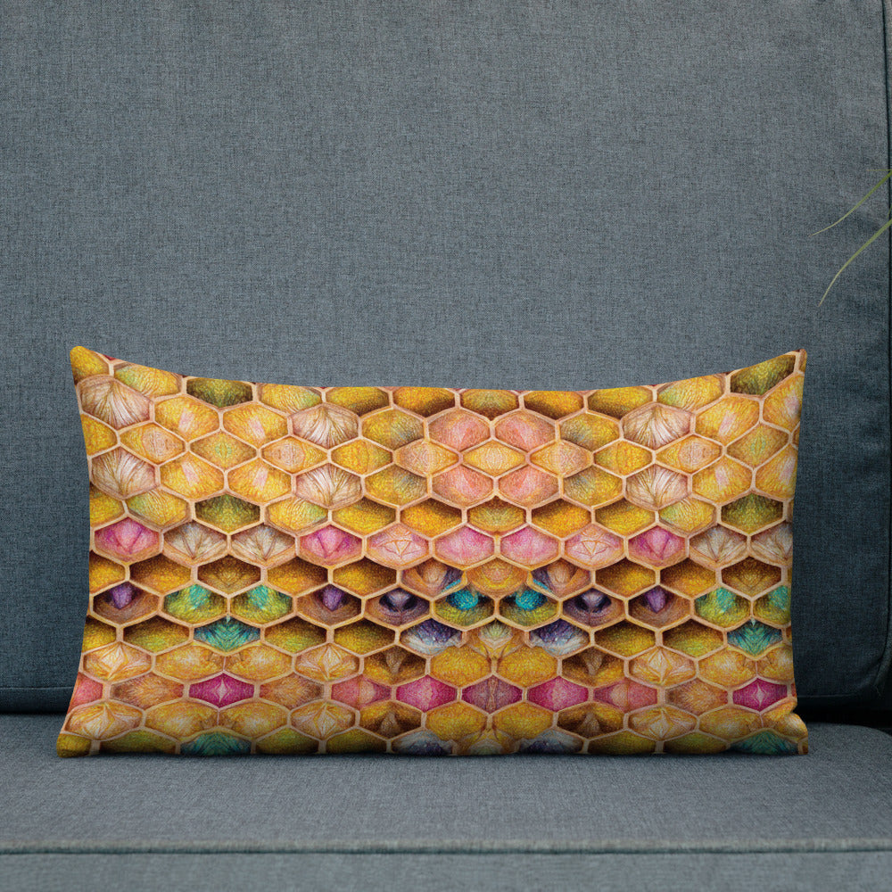 Rainbow Hive Radiance Premium Pillow