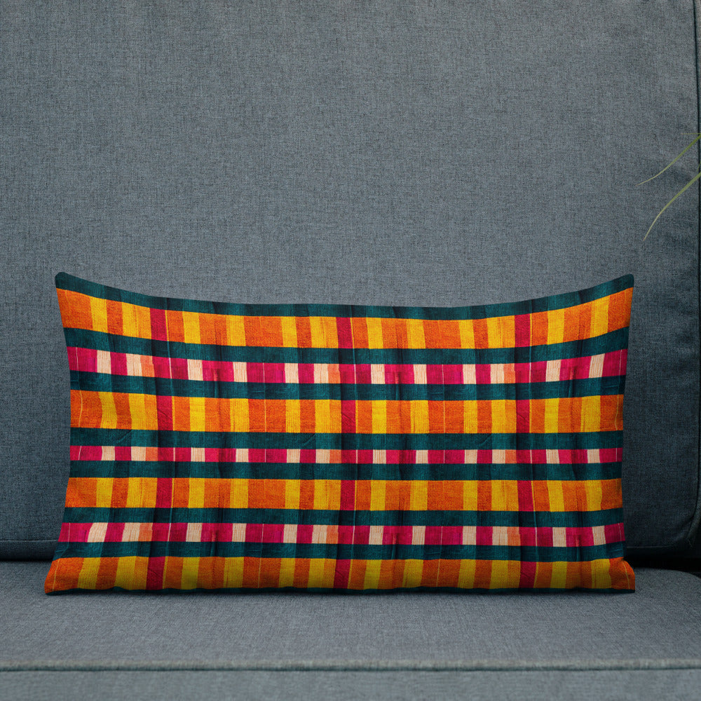 Tropical Fiesta Plaid Premium Pillow