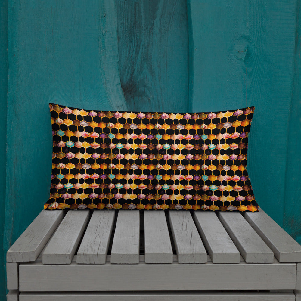 Beehive Lattice Love Premium Pillow