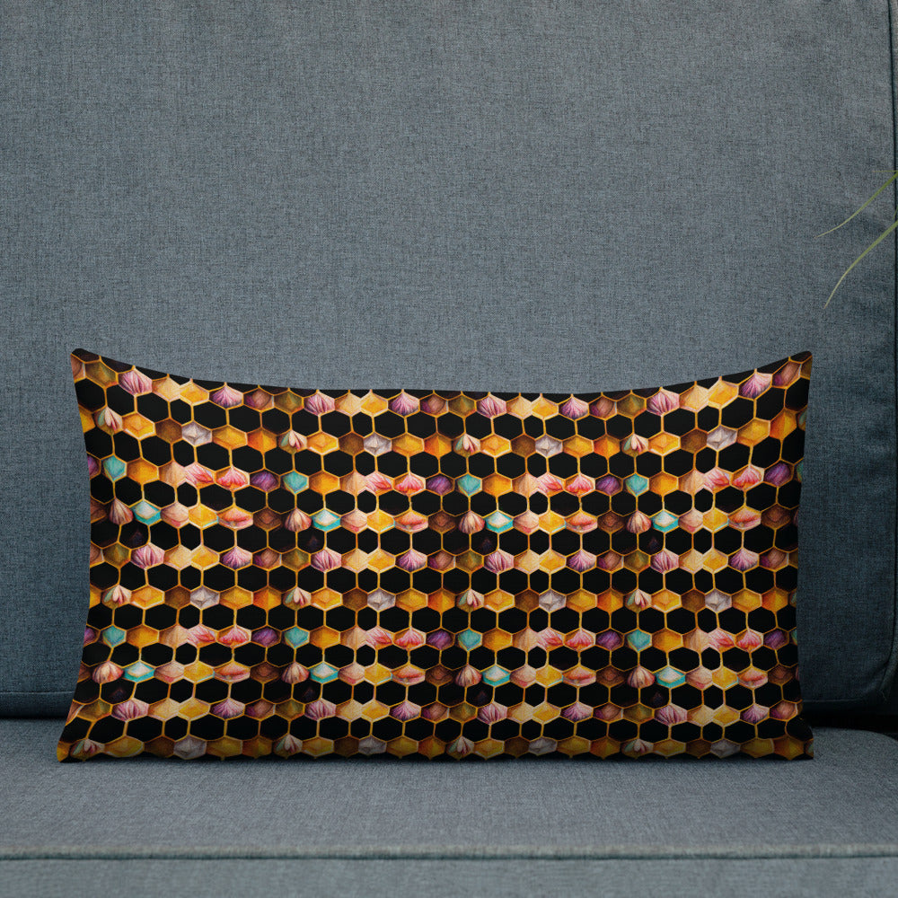 Beehive Lattice Love Premium Pillow