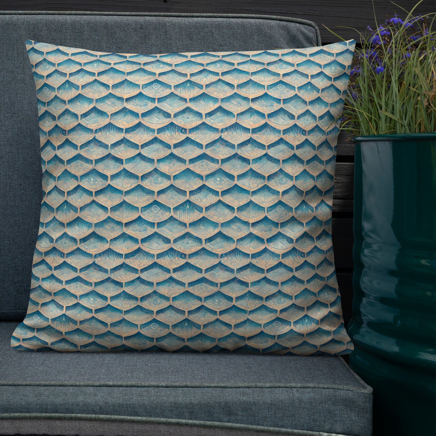 Seafoam Scales Premium Pillow