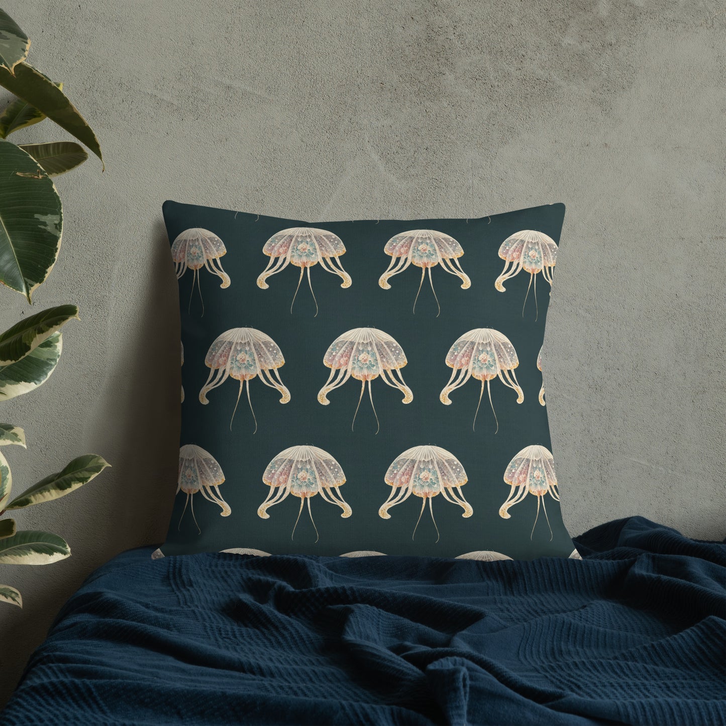 Oceanic Floral Premium Pillow