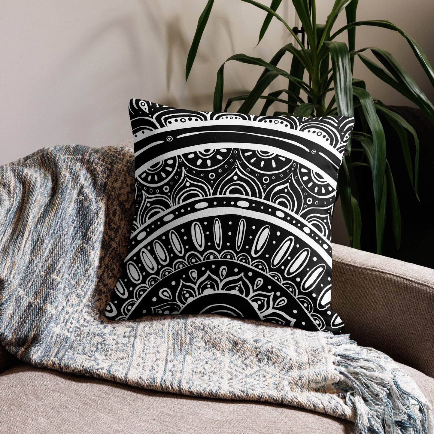 Yin Yang Mandala Premium Pillow