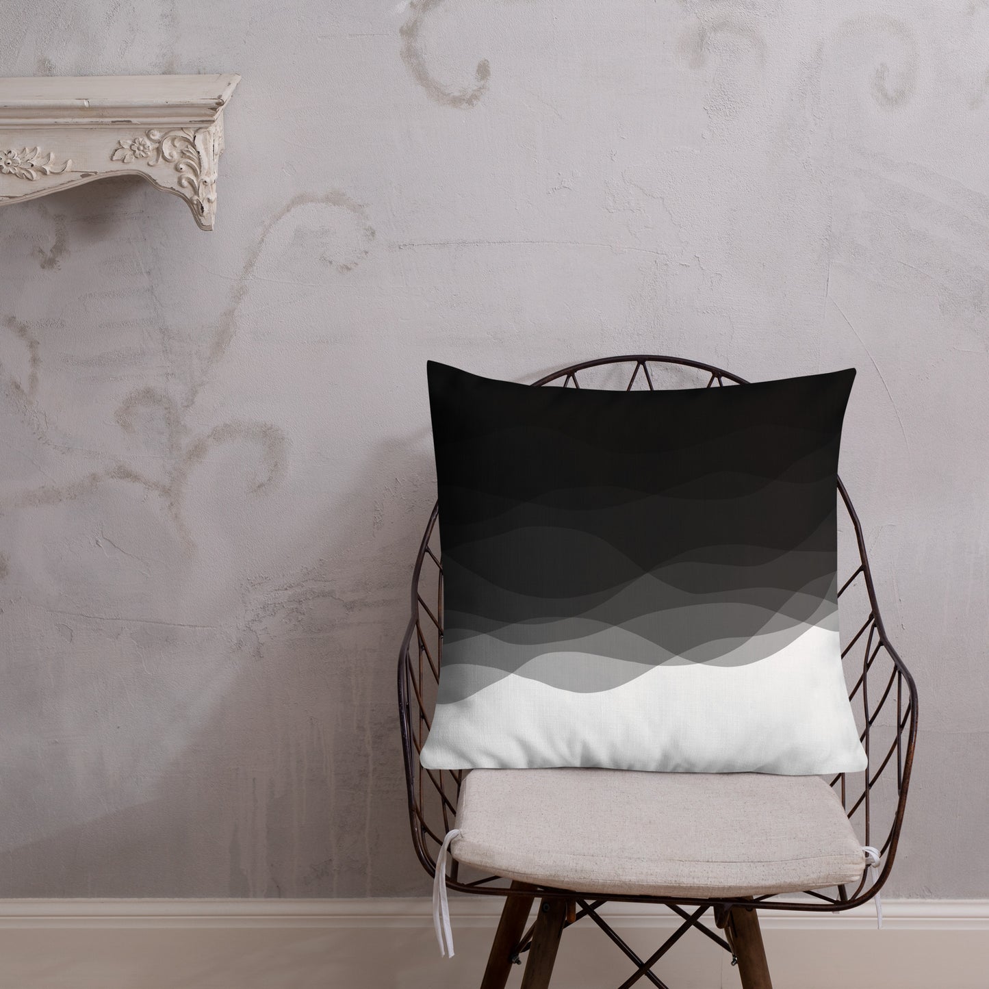 Graphite Waves Premium Pillow