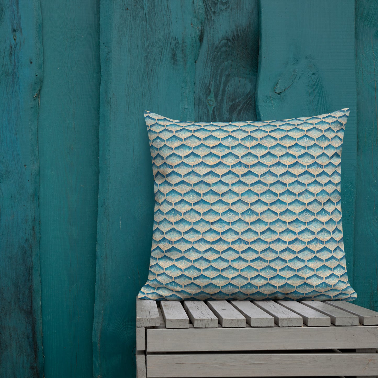 Seafoam Scales Premium Pillow