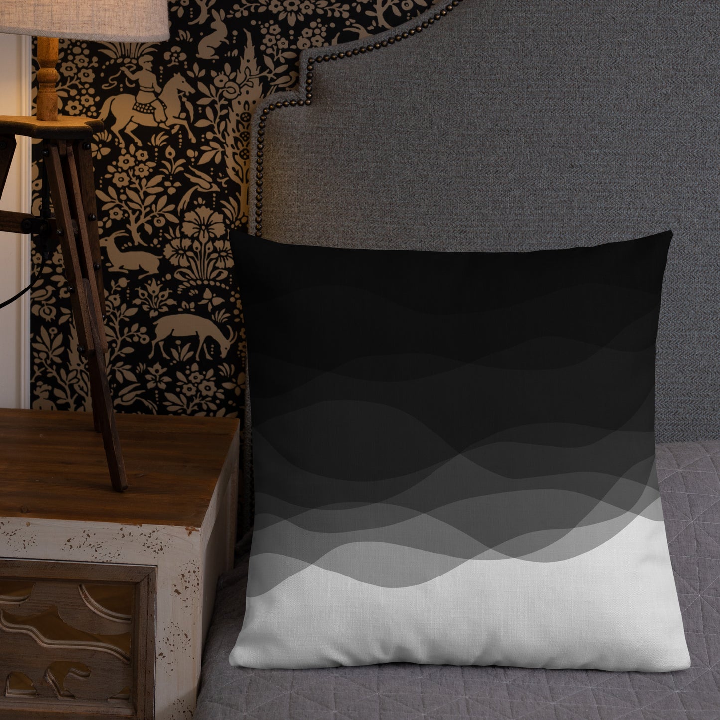 Graphite Waves Premium Pillow