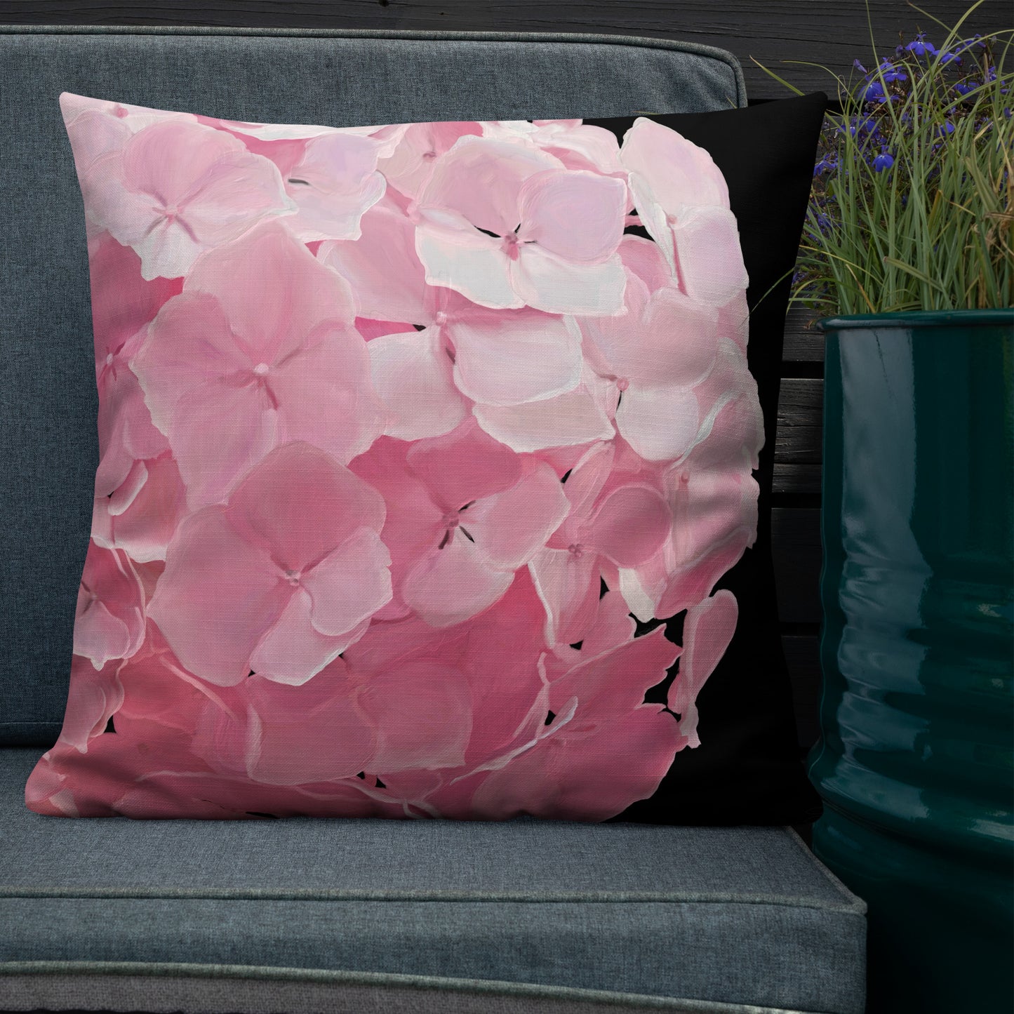 Carol’s Hydrangea Premium Pillow