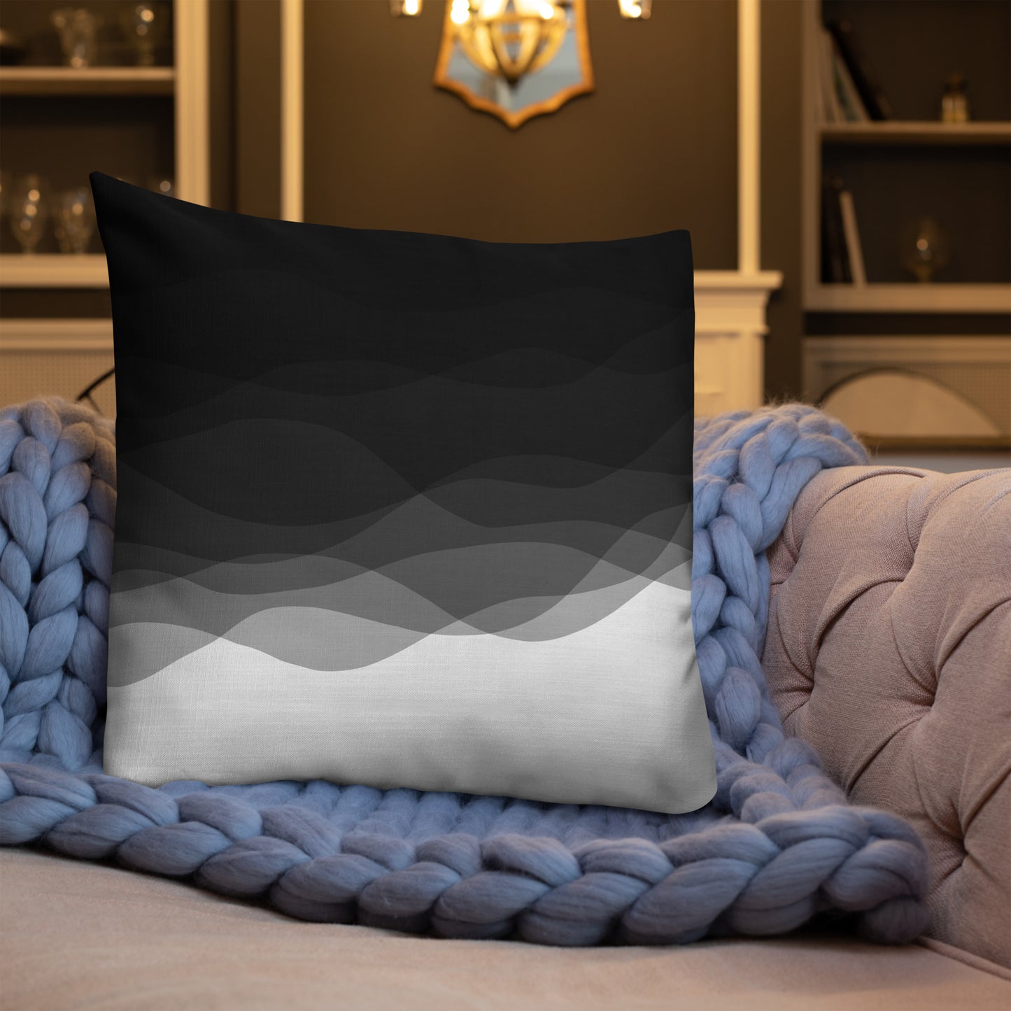 Graphite Waves Premium Pillow