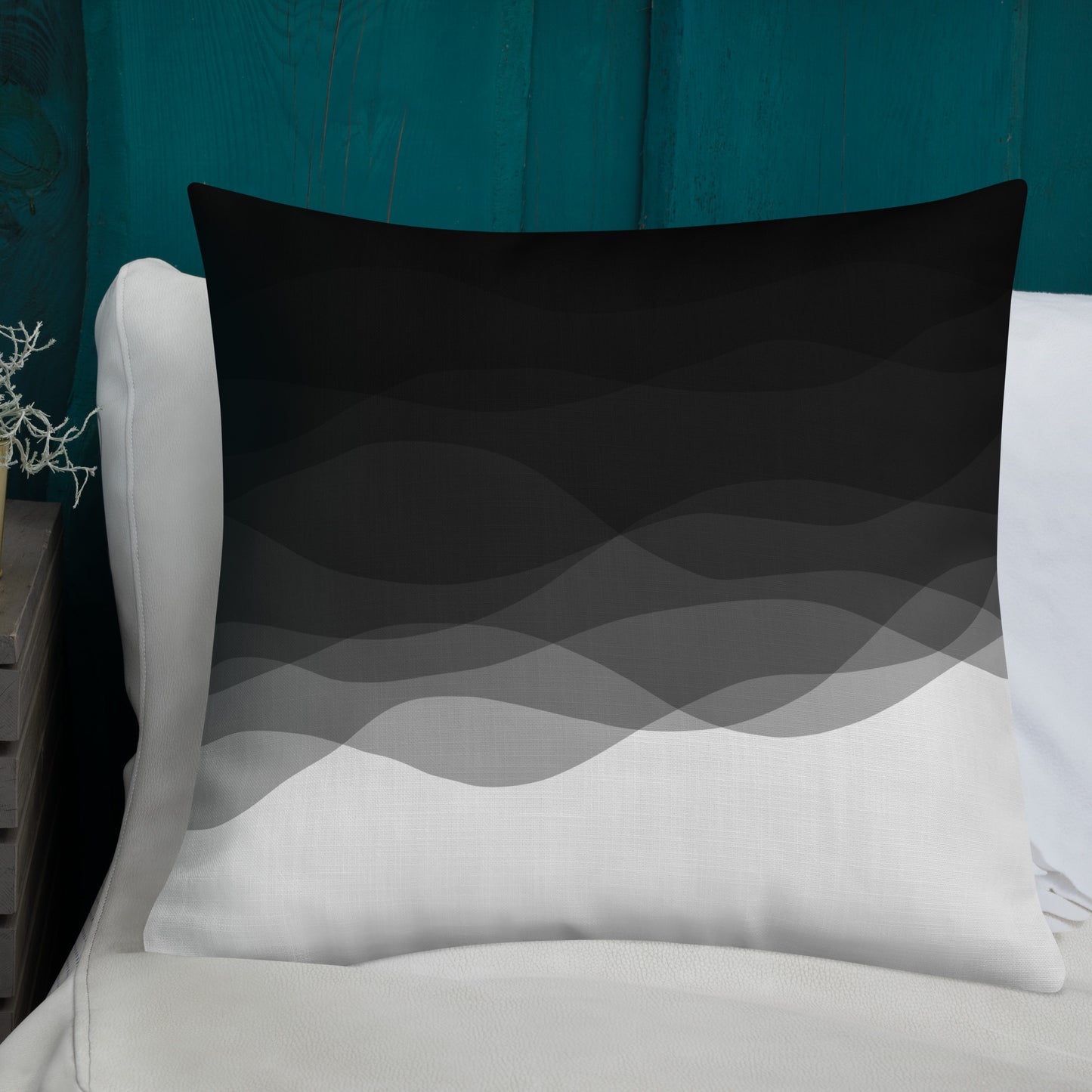 Graphite Waves Premium Pillow