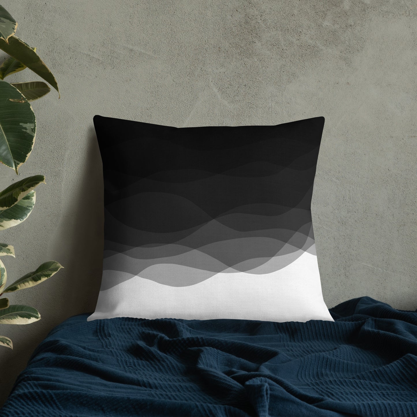 Graphite Waves Premium Pillow