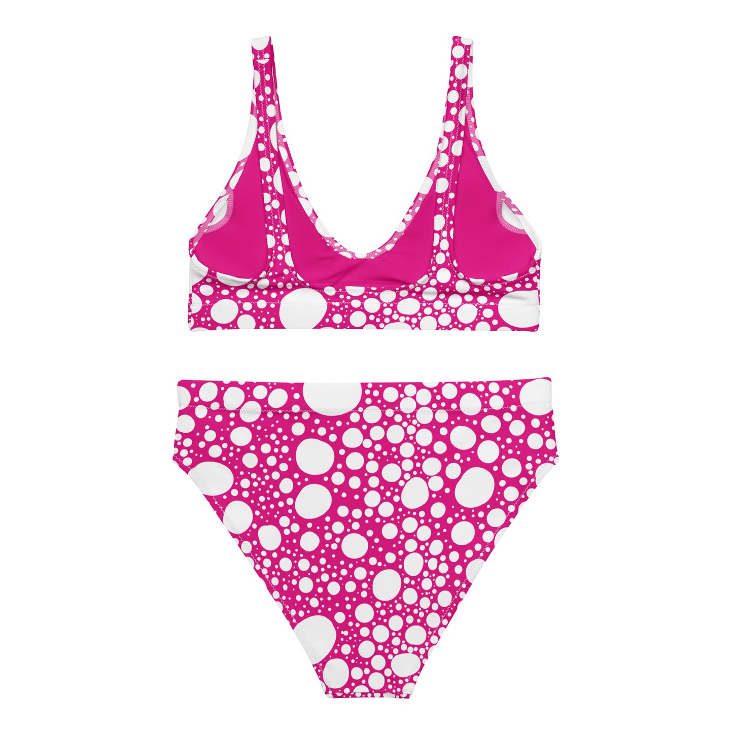 Blanca Ink Spots on Pink Recycled high-waisted bikini