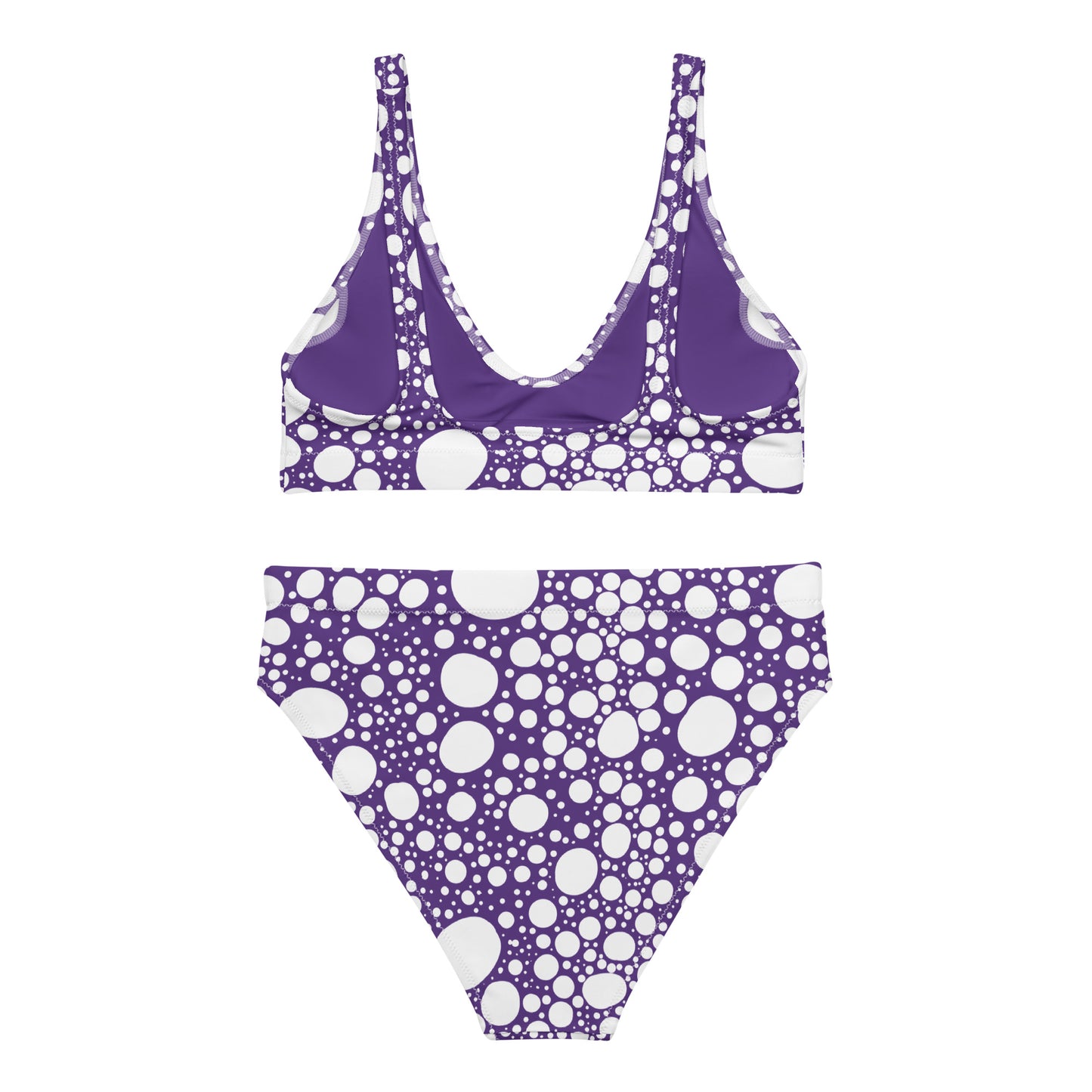 Blanca Ink Spots on Purple Recycled high-waisted bikini