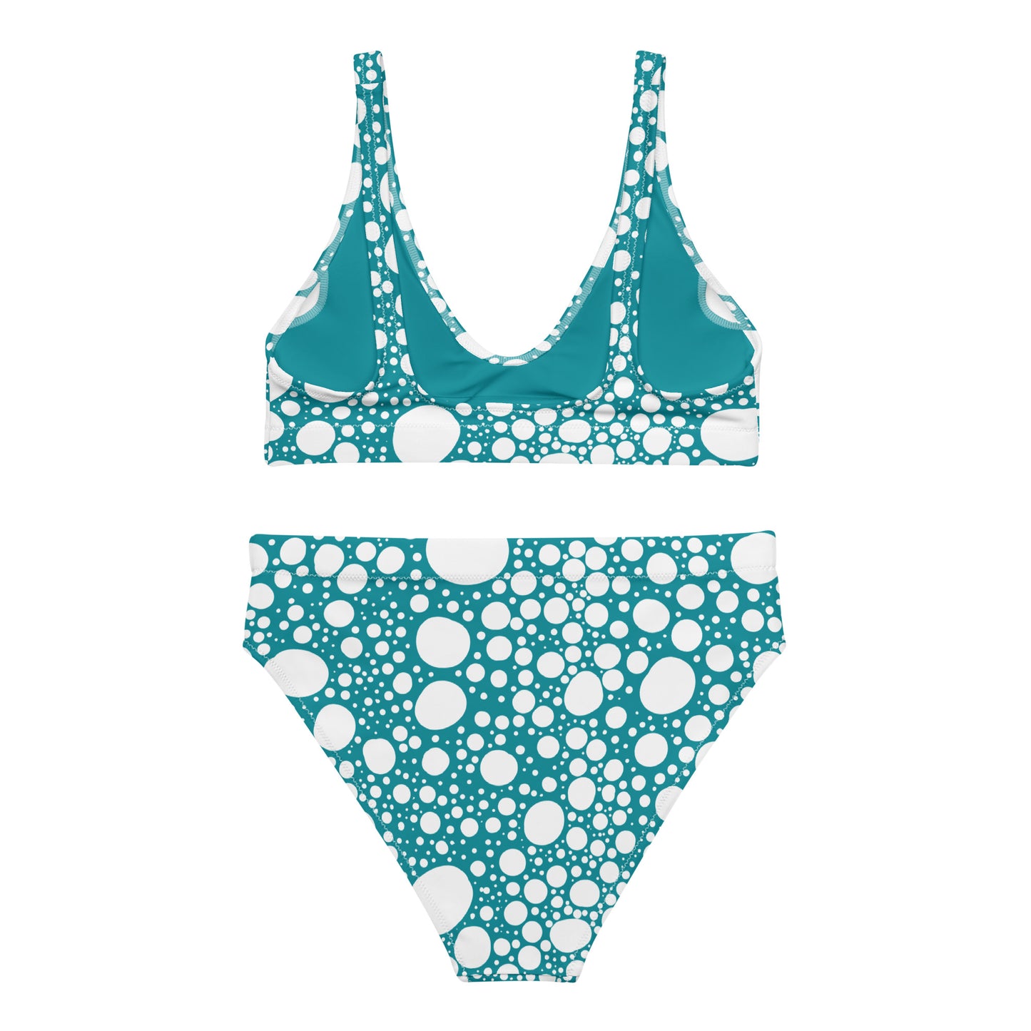 Blanca Ink Spots Blue Recycled high-waisted bikini