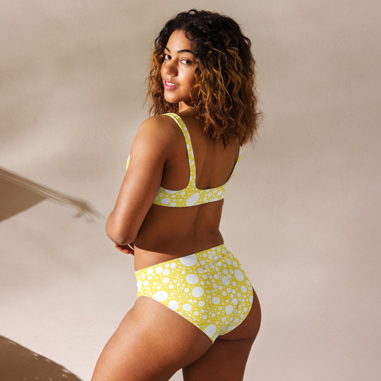 Blanca Ink Spots on Lemon Recycled high-waisted bikini