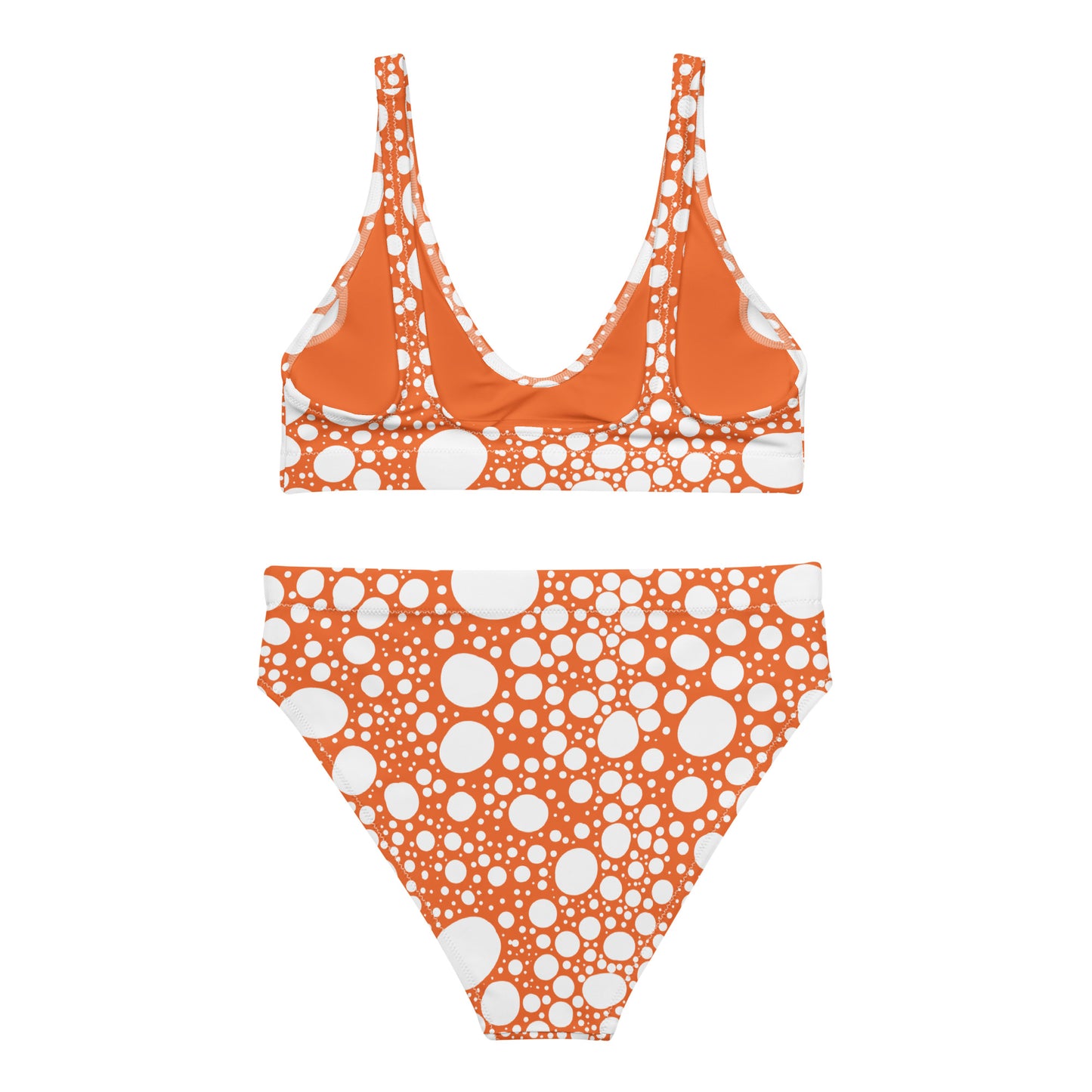 Blanca Ink Spots Orange Recycled high-waisted bikini