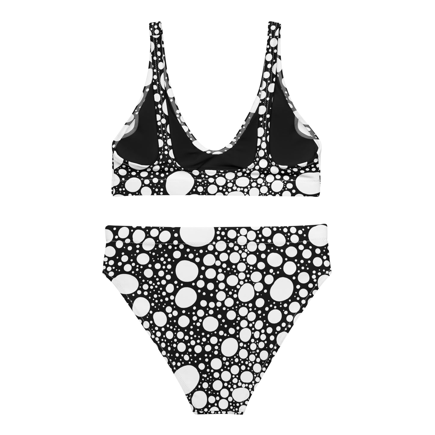 Blanca Ink Spots Black Recycled high-waisted bikini