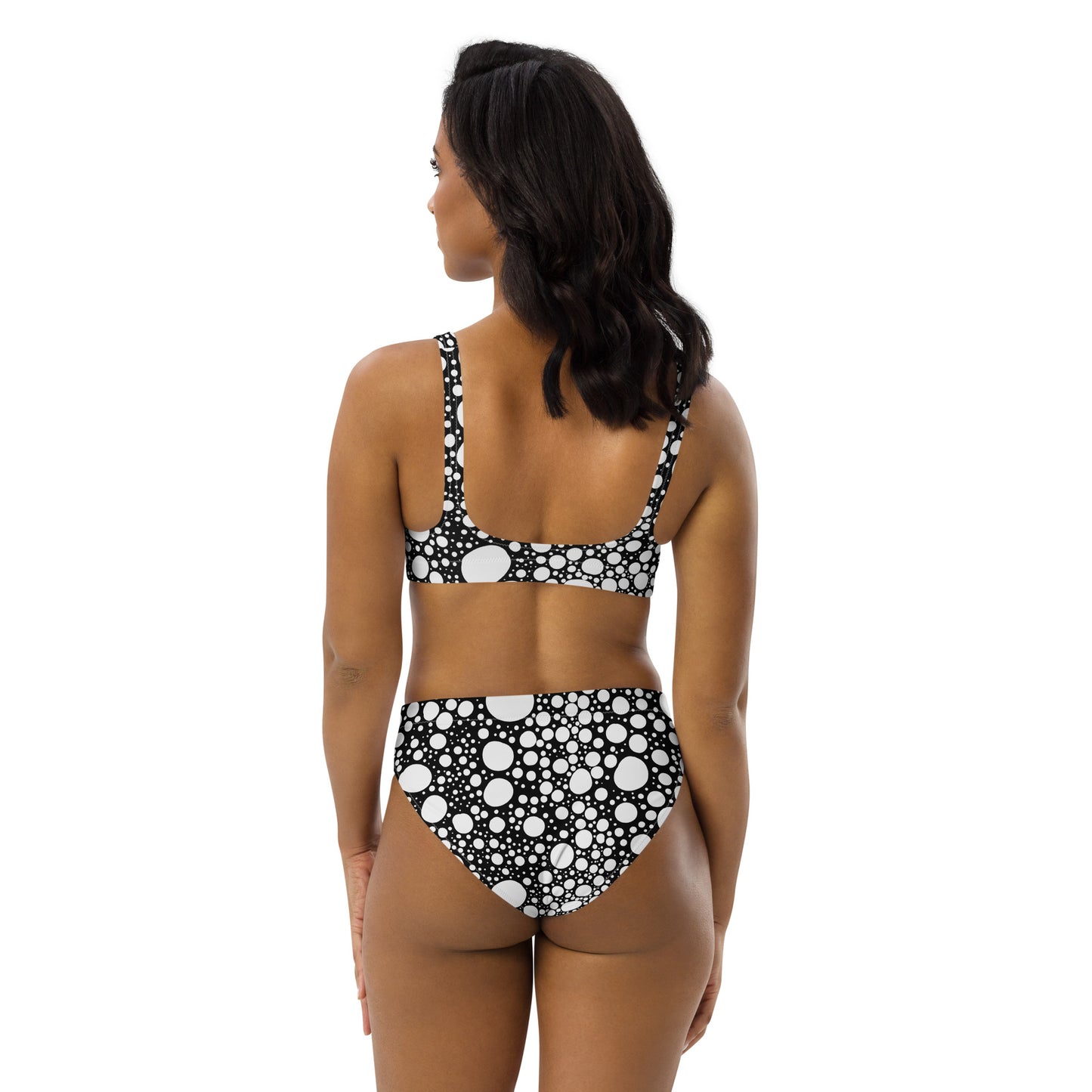 Blanca Ink Spots Black Recycled high-waisted bikini