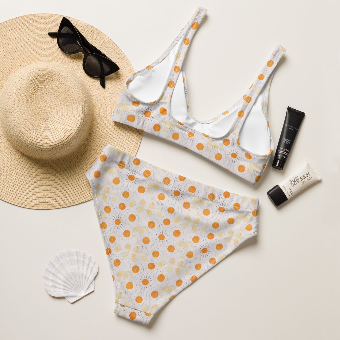 Fall Sun Recycled high-waisted bikini