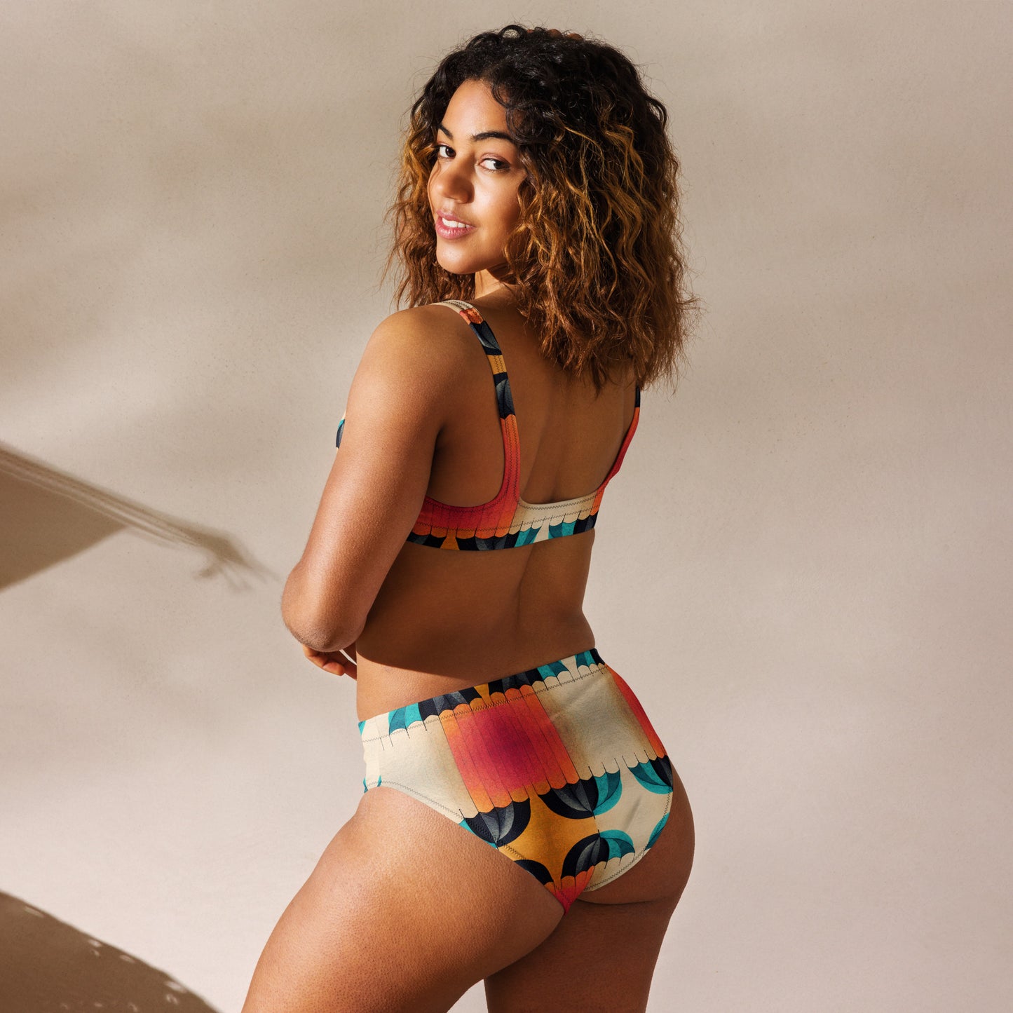 Colorful Coverings Recycled high-waisted bikini