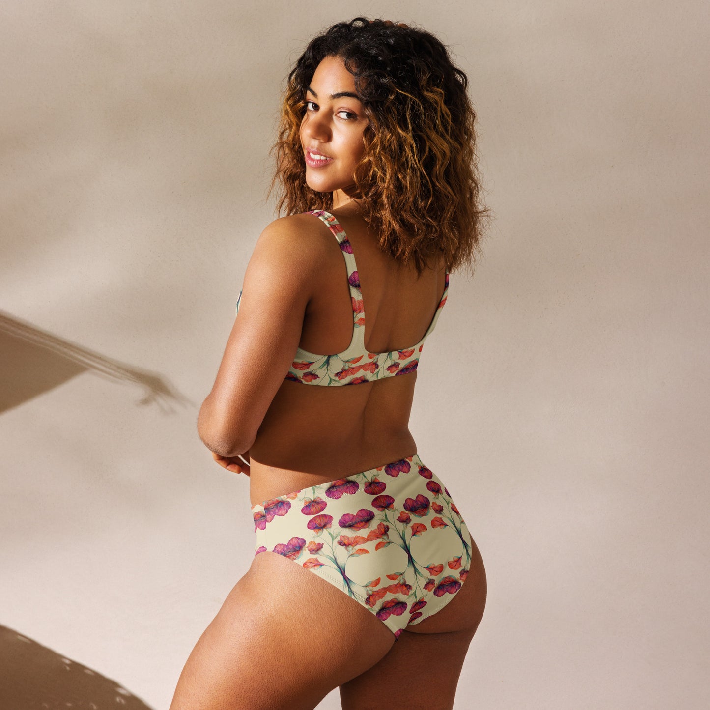 Nouveau Flowers Recycled high-waisted bikini