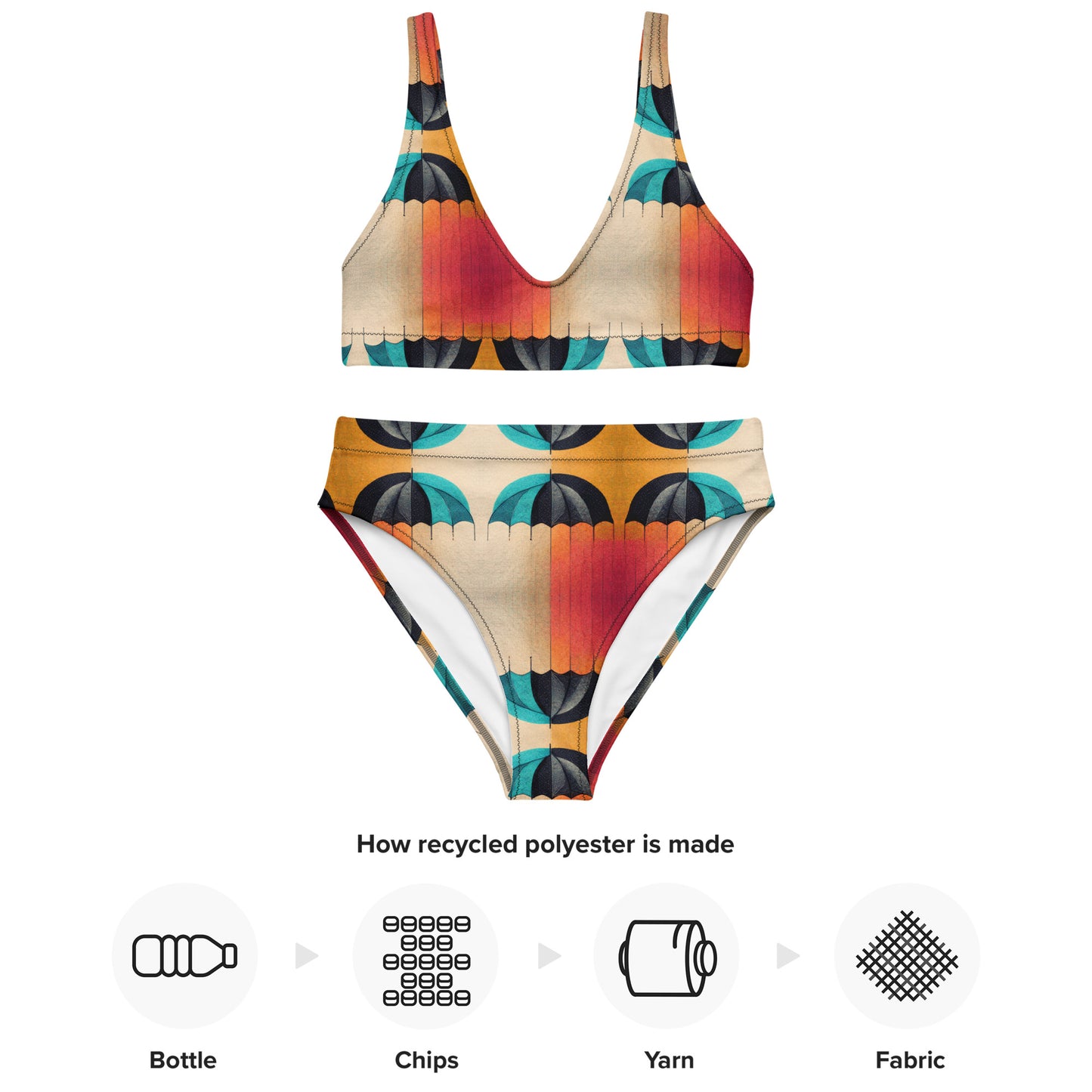 Colorful Coverings Recycled high-waisted bikini