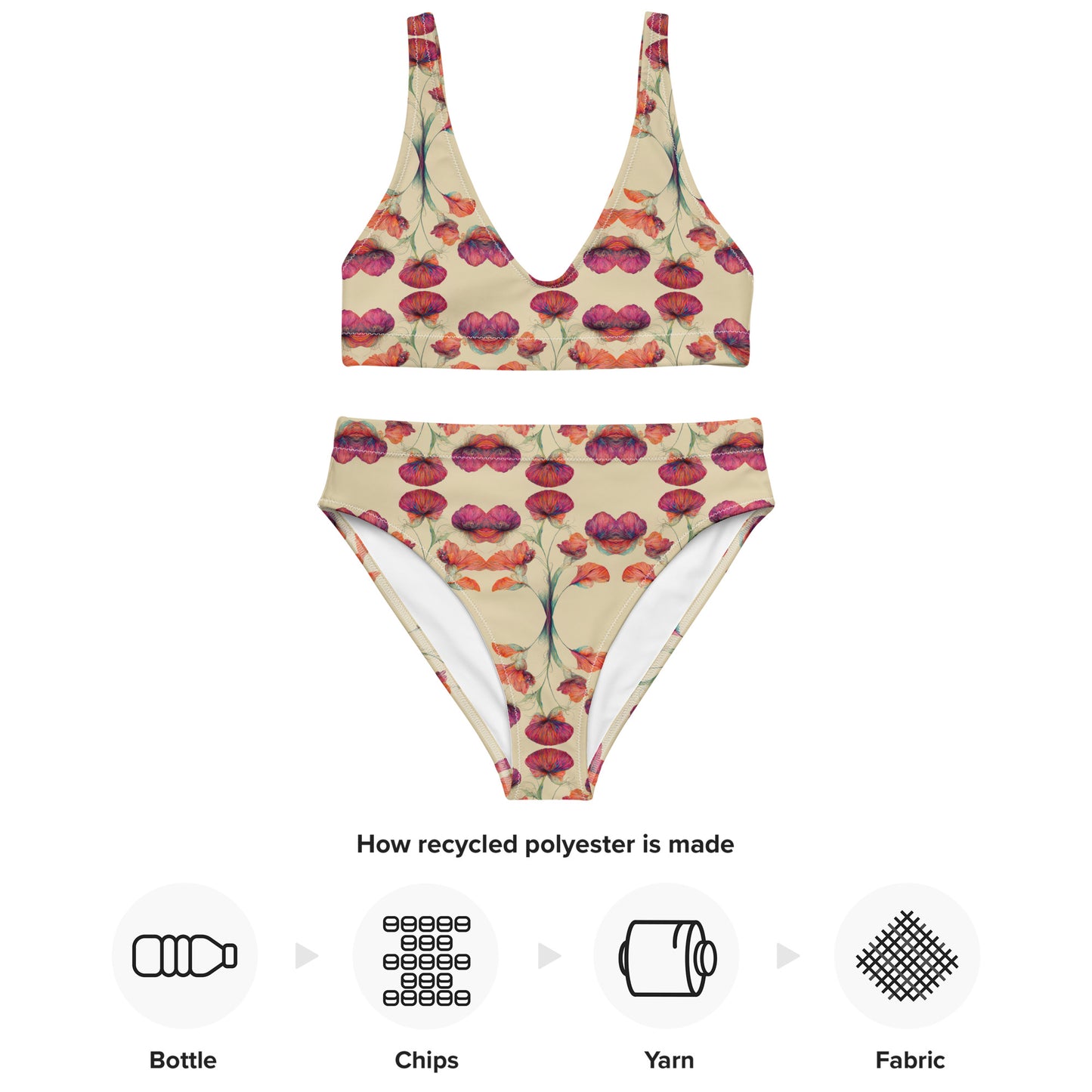 Nouveau Flowers Recycled high-waisted bikini