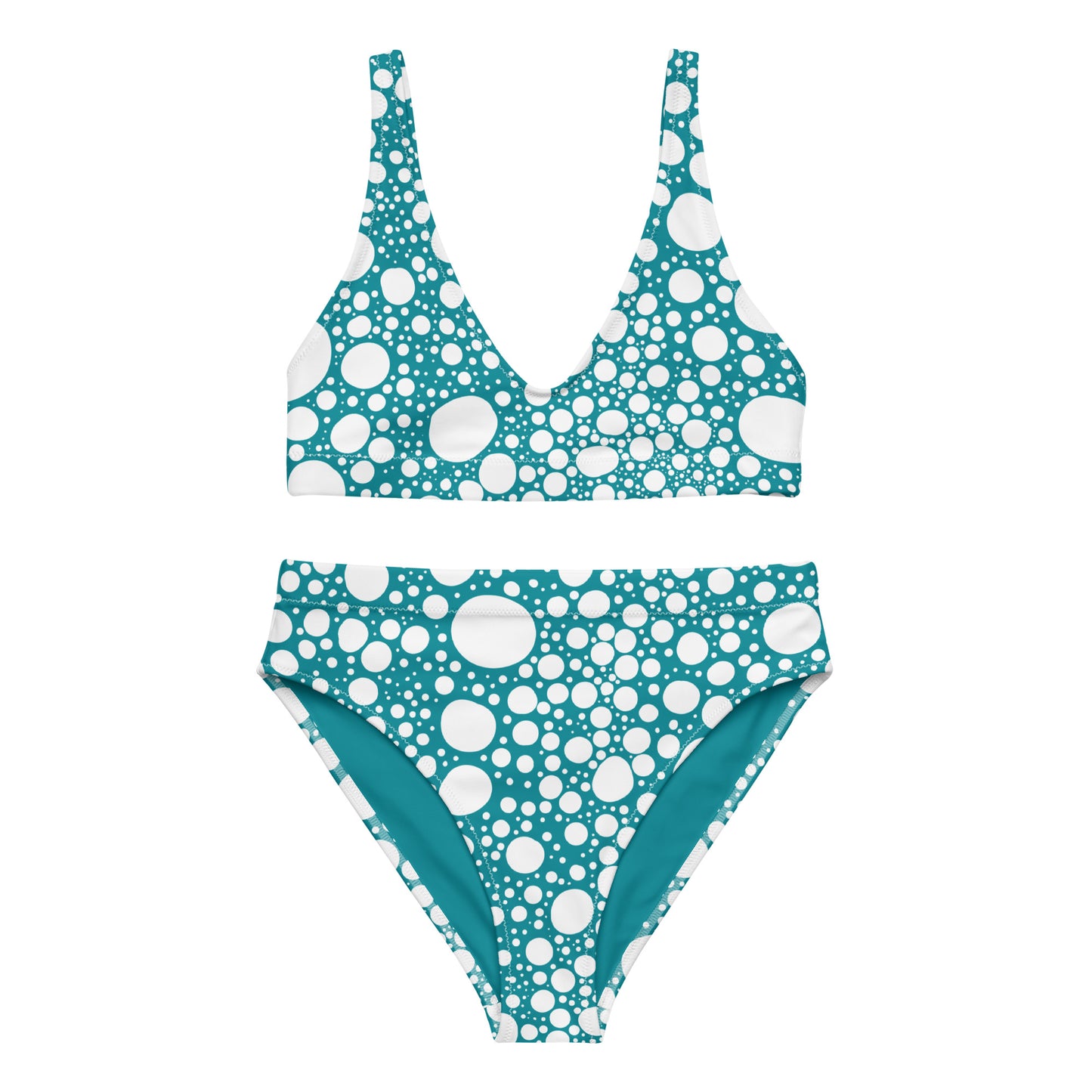 Blanca Ink Spots Blue Recycled high-waisted bikini