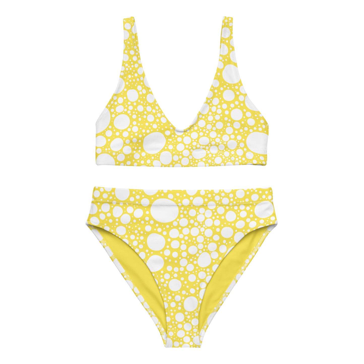 Blanca Ink Spots on Lemon Recycled high-waisted bikini