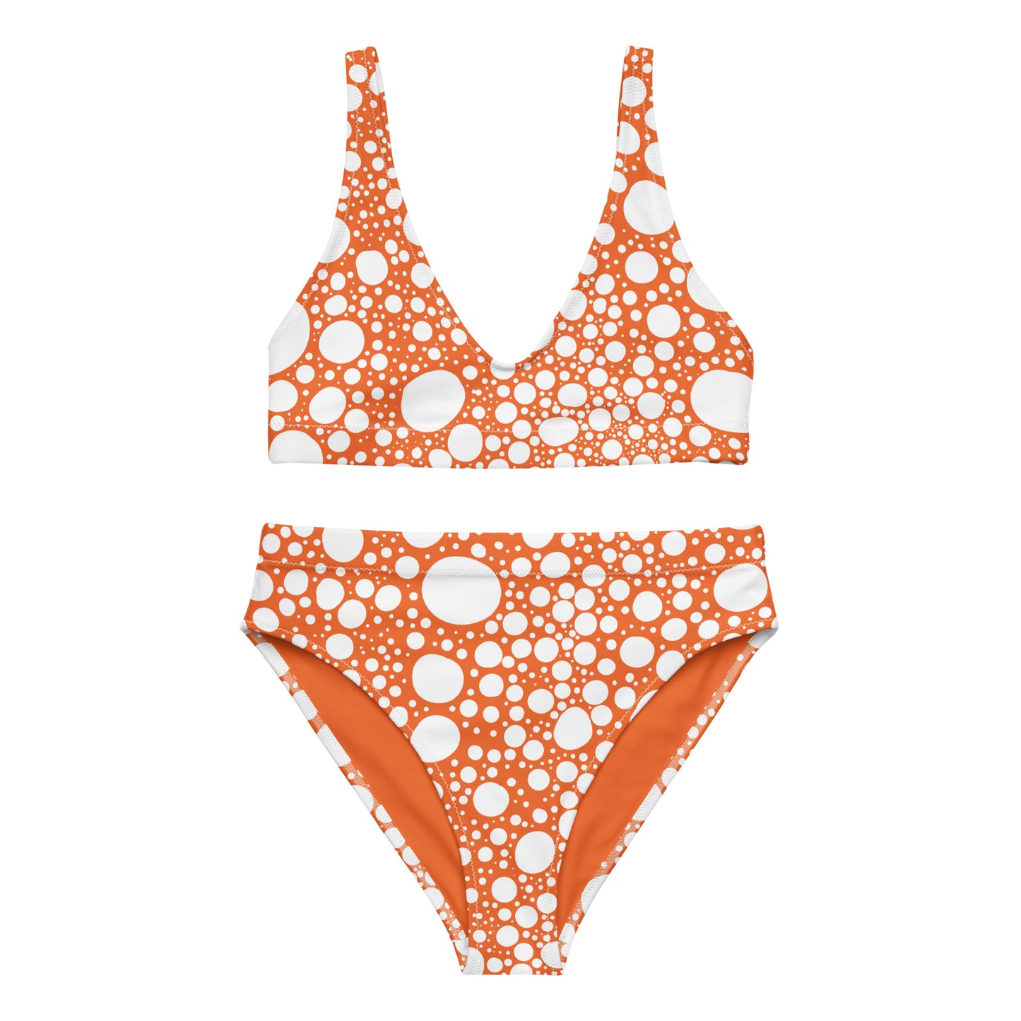 Blanca Ink Spots Orange Recycled high-waisted bikini