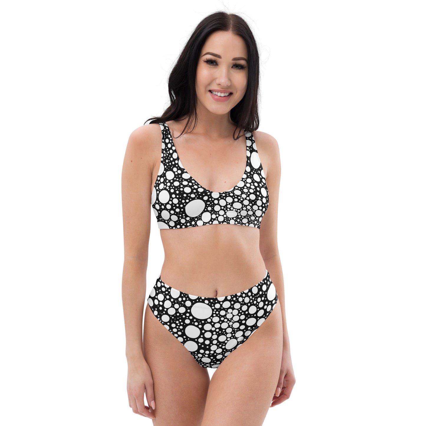 Blanca Ink Spots Black Recycled high-waisted bikini