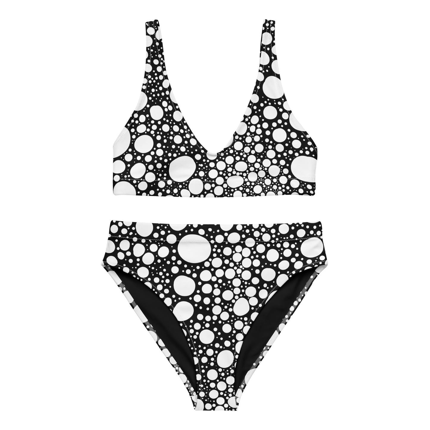 Blanca Ink Spots Black Recycled high-waisted bikini