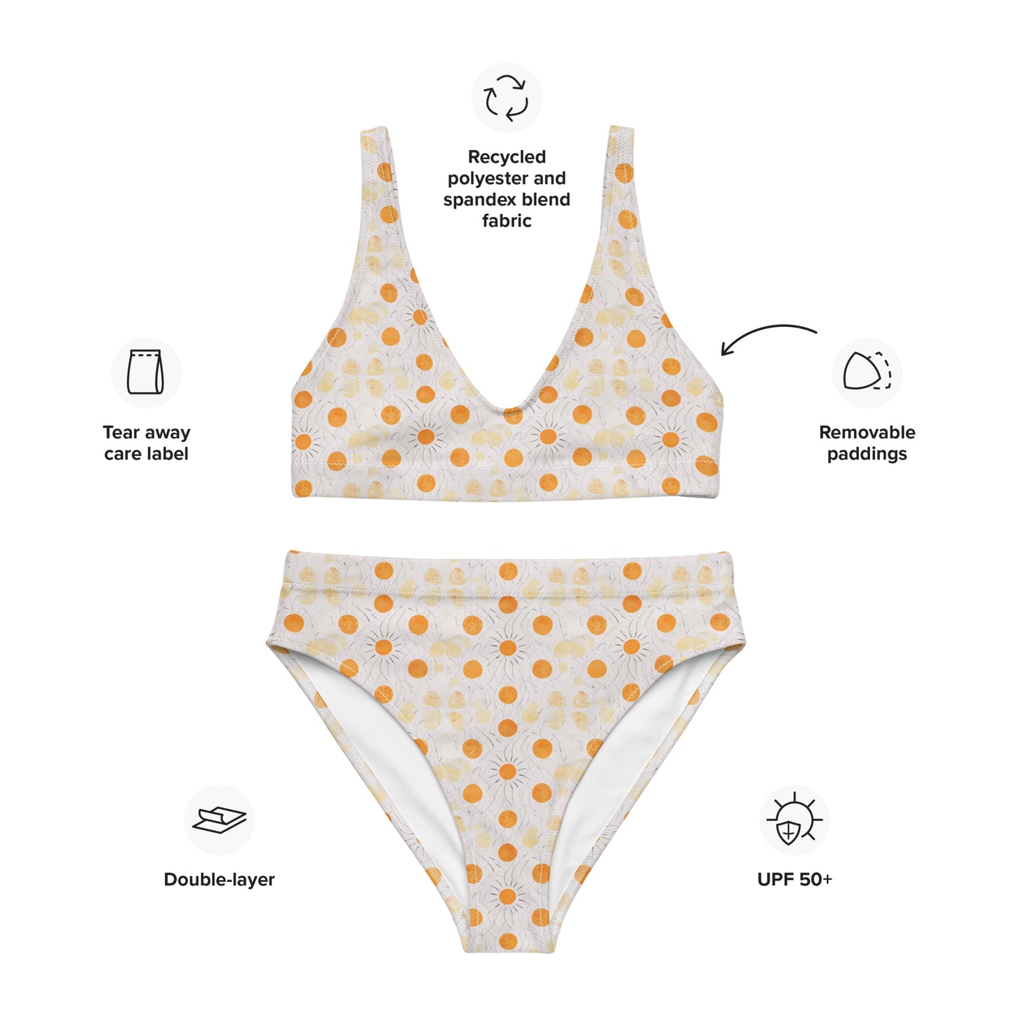 Fall Sun Recycled high-waisted bikini