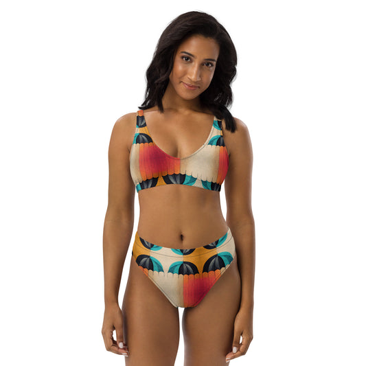 Colorful Coverings Recycled high-waisted bikini