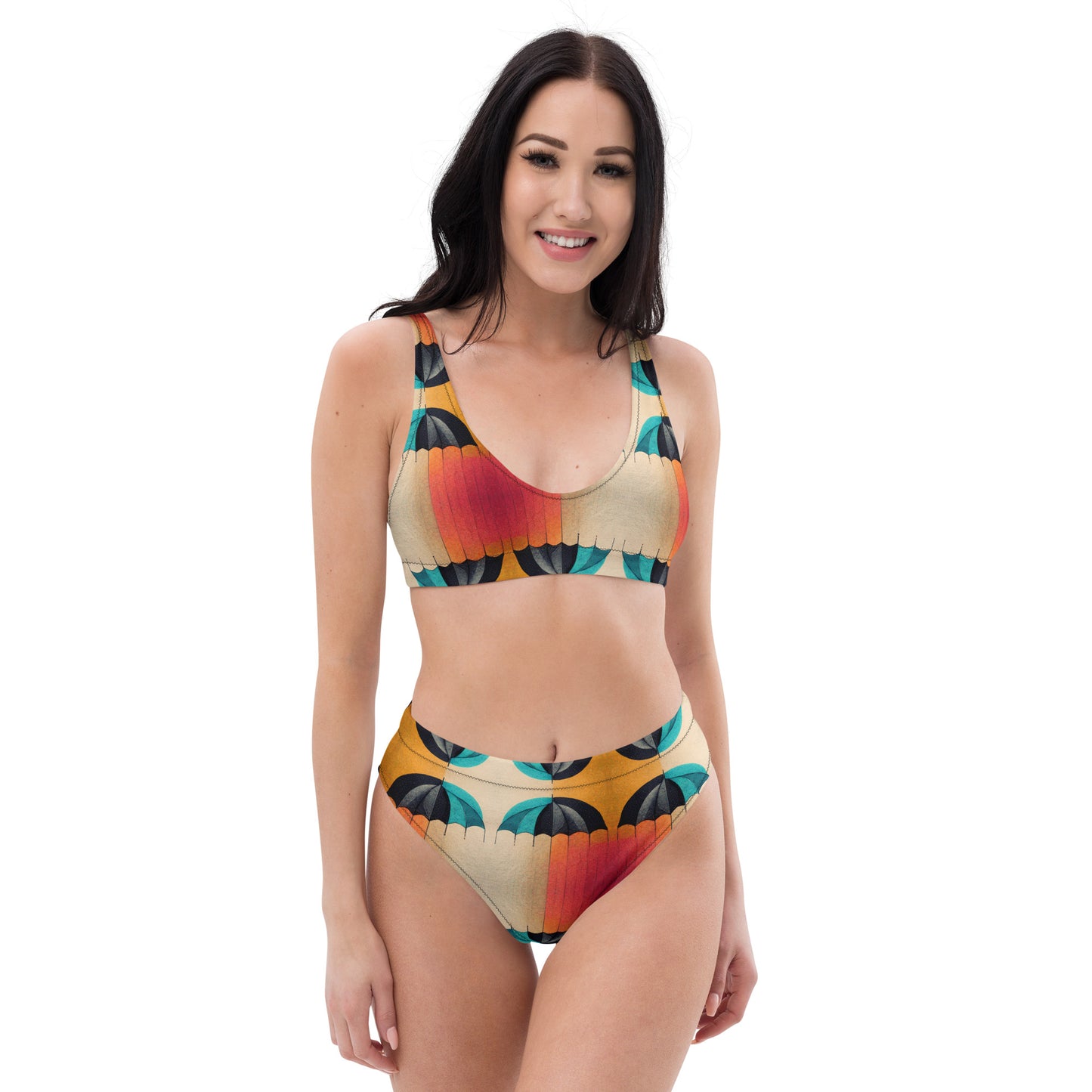 Colorful Coverings Recycled high-waisted bikini