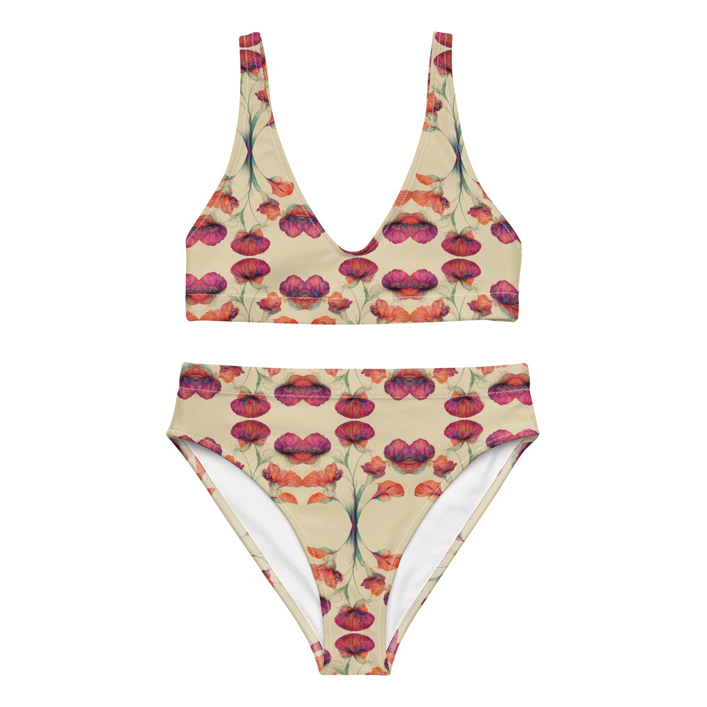 Nouveau Flowers Recycled high-waisted bikini