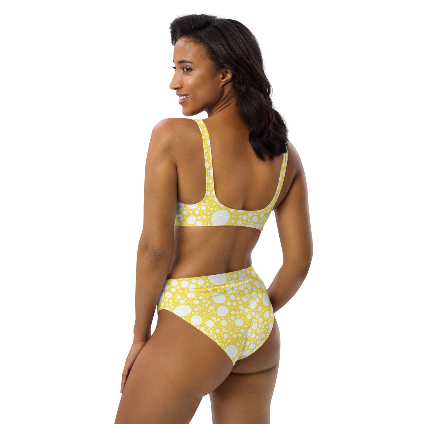 Blanca Ink Spots on Lemon Recycled high-waisted bikini