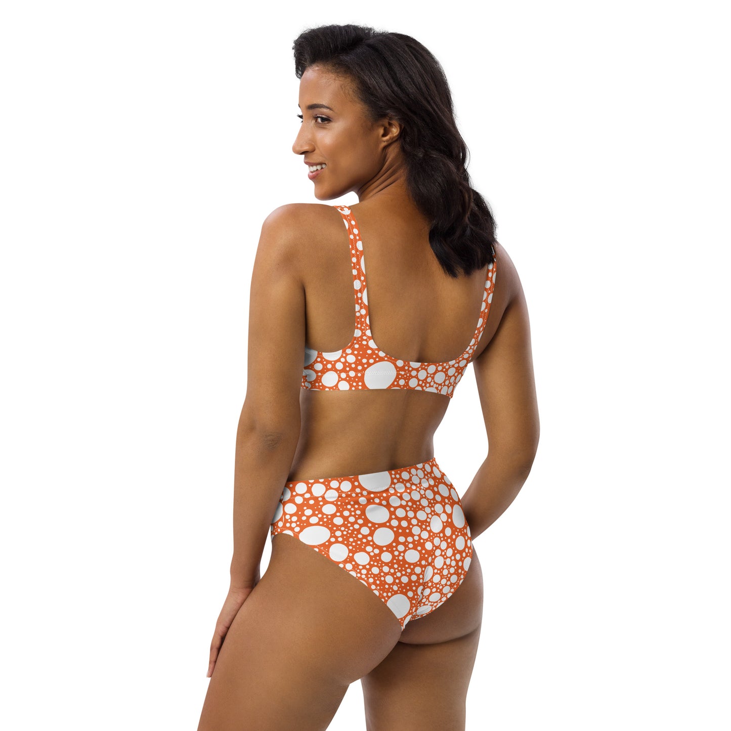 Blanca Ink Spots Orange Recycled high-waisted bikini