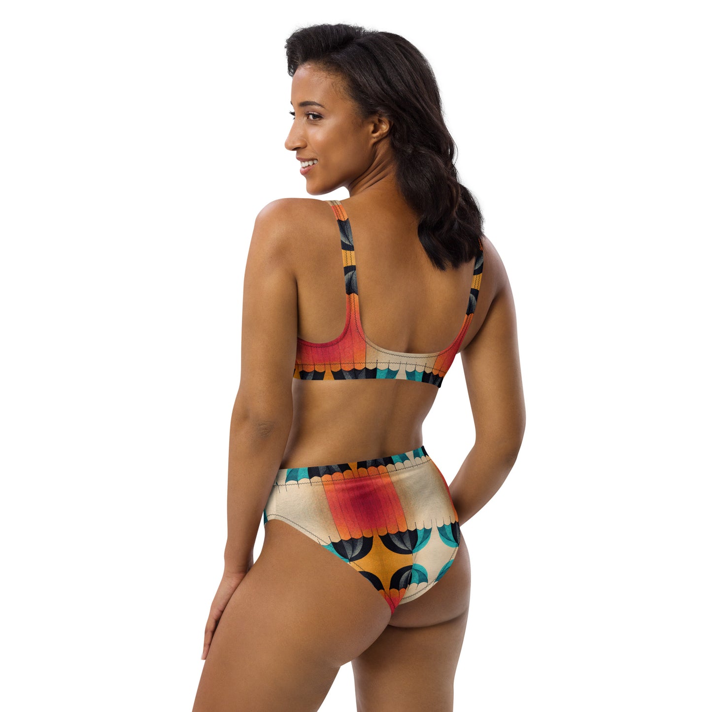 Colorful Coverings Recycled high-waisted bikini