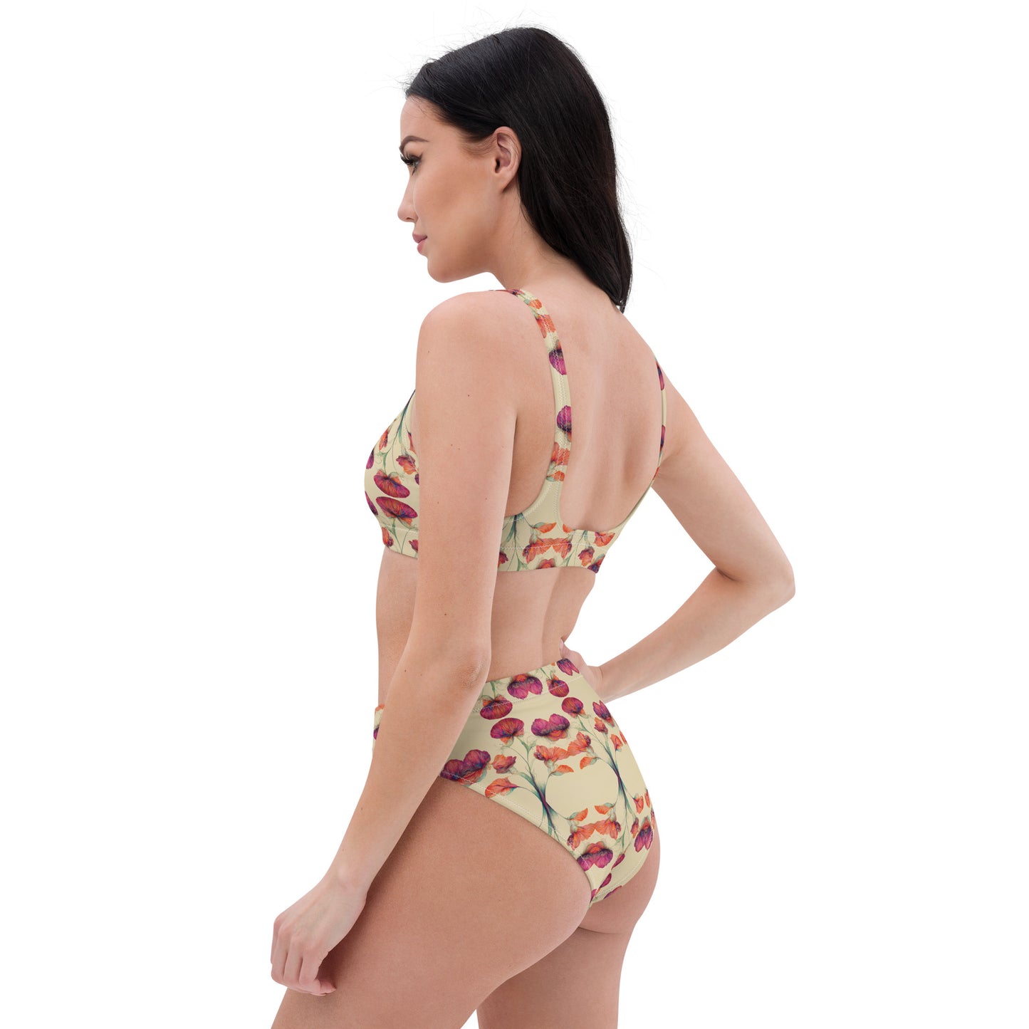 Nouveau Flowers Recycled high-waisted bikini