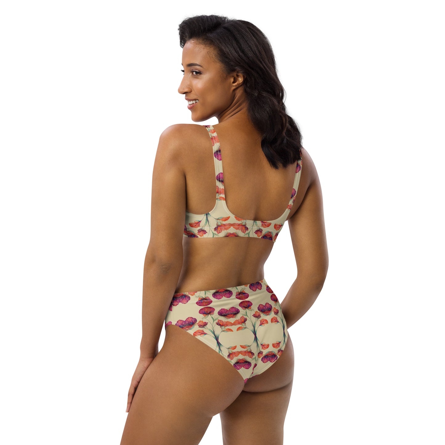 Nouveau Flowers Recycled high-waisted bikini