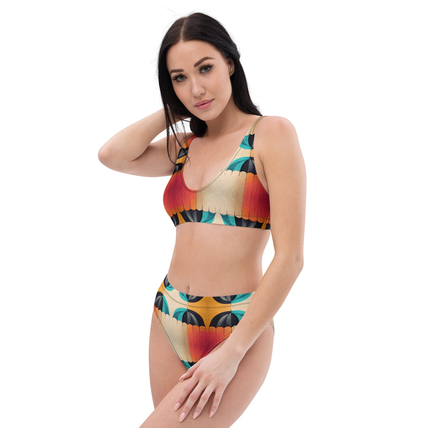 Colorful Coverings Recycled high-waisted bikini