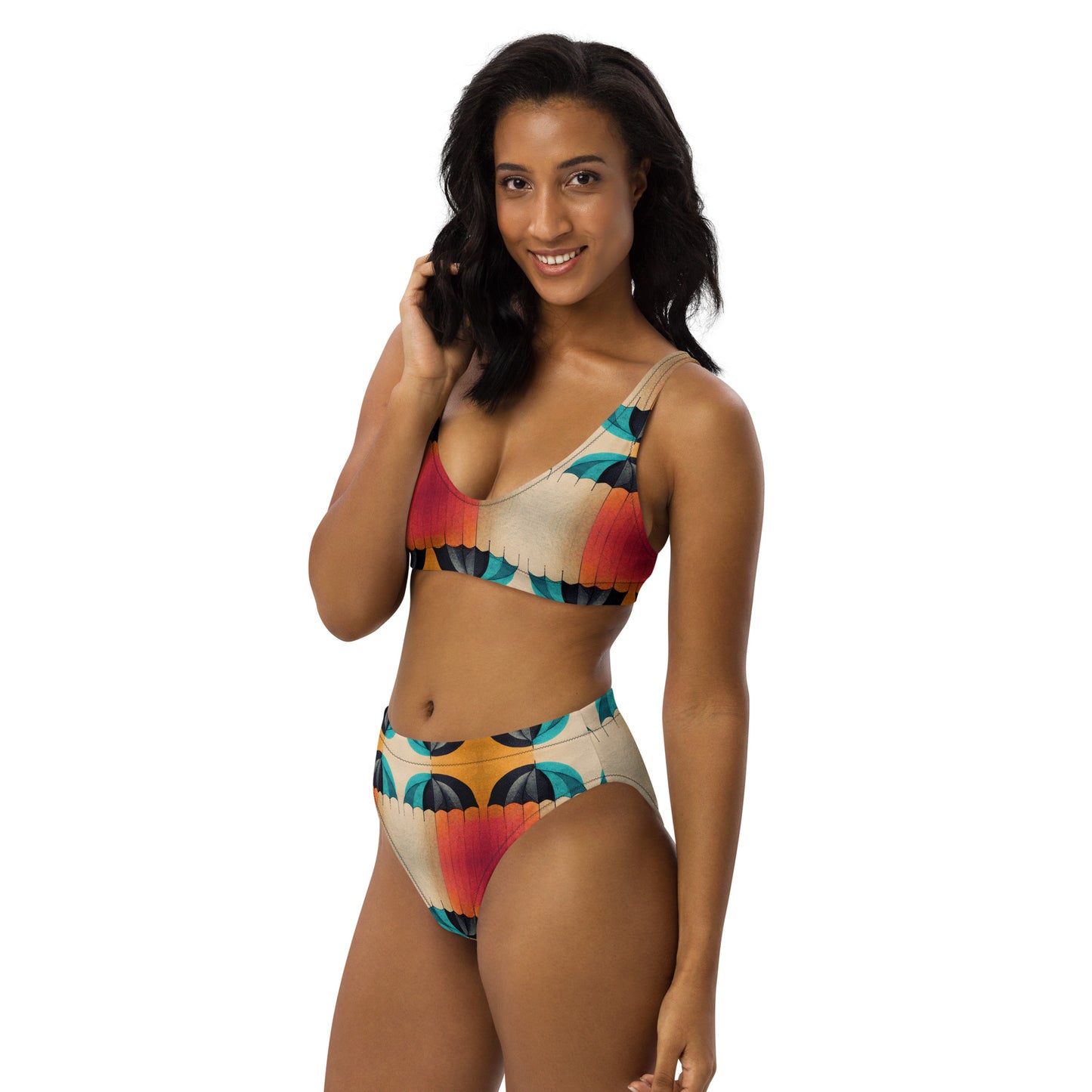 Colorful Coverings Recycled high-waisted bikini