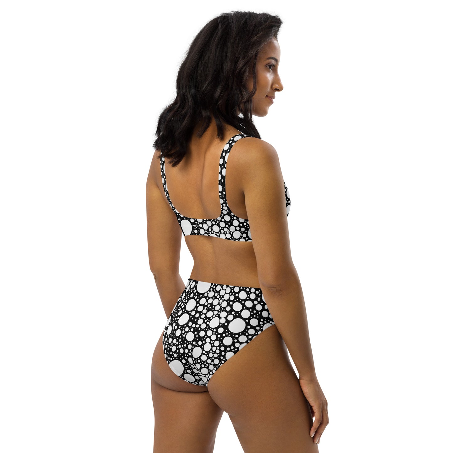 Blanca Ink Spots Black Recycled high-waisted bikini