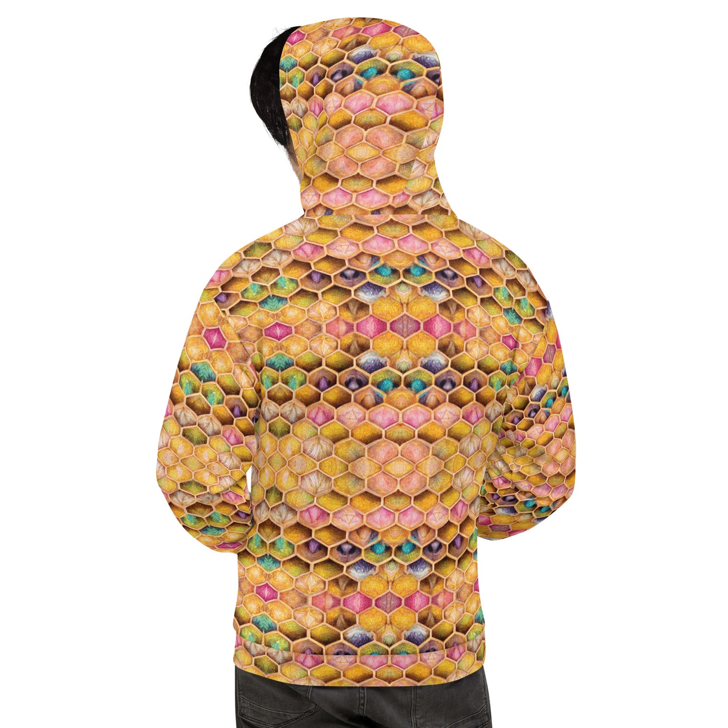 Rainbow Hive Radiance Men’s Hoodie